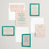 "The Palm" - Wedding Invitations in Flamingo by Pixel and Hank - Invitation Suite