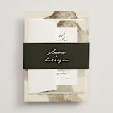 "Organic Elegance" - Wedding Invitations in Sand by Carrie Moradi - Assembled with Belly Band