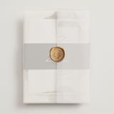 "Organic Elegance" - Wedding Invitations in Sand by Carrie Moradi - Assembled with Vellum Wrap and Wax Seal