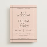 "The Grid" - Wedding Invitations in Rosebud by Mansi Verma - Front