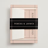 "The Grid" - Wedding Invitations in Rosebud by Mansi Verma - Assembled with Belly Band