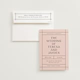 "The Grid" - Wedding Invitations in Rosebud by Mansi Verma - Invitation with Envelope