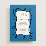 "Swirl Frame" - Wedding Invitations in Cobalt by mo kelley - Front