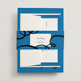 "Swirl Frame" - Wedding Invitations in Cobalt by mo kelley - Assembled with Belly Band