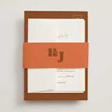 "Rory" - Wedding Invitations in Rust by Alaina Cherup - Assembled with Belly Band
