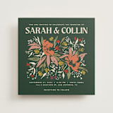 "Bridal Bouquet" - Wedding Invitations in Verde by Kindred Fields - Front