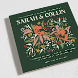 "Bridal Bouquet" - Wedding Invitations in Verde by Kindred Fields - Detail