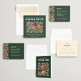 "Bridal Bouquet" - Wedding Invitations in Verde by Kindred Fields - Invitation Suite