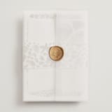 "Rocky Seaside Frame" - Wedding Invitations in Ocean by Shiny Penny Studio - Assembled with Vellum Wrap and Wax Seal