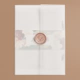 "rustic florals" - Wedding Invitations in Garden by Kate Ahn - Vellum Wrap with Wax Seal