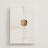 "Organic shapes" - Wedding Invitations in Mustard by Morgan Kendall - Vellum Wrap with Wax Seal