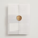 "Romantic Watercolor" - Wedding Invitations in Mist by Sparkvites - Vellum Wrap with Wax Seal
