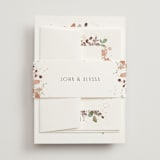 "Wesleyan Hill" - Wedding Invitations in Wildflower by Jennifer Wick - Assembled