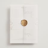 "Wesleyan Hill" - Wedding Invitations in Wildflower by Jennifer Wick - Vellum Wrap with Wax Seal