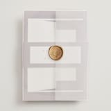 "Petalis" - Wedding Invitations in Velvet by Christie Garcia - Vellum Wrap with Wax Seal