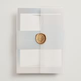 "Mystique" - Wedding Invitations in Ocean by Lisa McLean - Vellum Wrap with Wax Seal