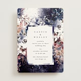 "Floral Cascade" - Wedding Invitations in Navy by Phrosné Barwood - Front
