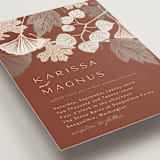 "Leaf Cascade" - Wedding Invitations in Latte by Alethea and Ruth - Detail