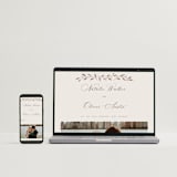 "Delicate monogram" - Wedding Invitations in Ecru by Hooray Creative - FREE Wedding Website