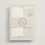 "Delicate monogram" - Wedding Invitations in Ecru by Hooray Creative - Assembled with Belly Band