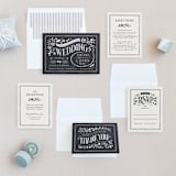 "Alabaster Florals" - Wedding Invitations in Slate by Jennifer Wick - Invitation Suite