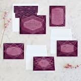 "Abstract Jewel" - Wedding Invitations in Amethyst by Rebecca Bowen - Invitation Suite
