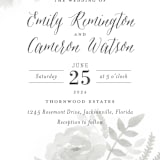 "Watercolor Floral" - Wedding Invitations in Fog by Jill Means - Close-Up