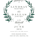 "Elegant Crest" - Wedding Invitations in Forest Green by Alethea and Ruth - Close-Up