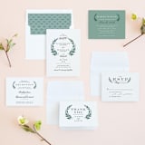 "Elegant Crest" - Wedding Invitations in Forest Green by Alethea and Ruth - Invitation Suite