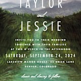 "Adventure Begins" - Wedding Invitations in Forest by Elly - Close-Up