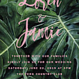"Paradise" - Wedding Invitations in Carnation by Elly - Close-Up