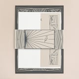 "Art Deco Frame" - Wedding Invitations in Coal by Caitlin Mac - Assembled