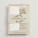 "Rustic Love" - Wedding Invitations in Parchment by GeekInk Design - Assembled with Belly Band