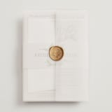 "Rustic Love" - Wedding Invitations in Parchment by GeekInk Design - Assembled with Vellum Wrap and Wax Seal
