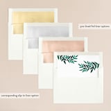 "Painted Greenery" - Wedding Invitations in Evergreen by Katharine Watson - Envelope Liner Options