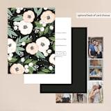 "Blooming Bouquet" - Wedding Invitations in Charcoal by Alethea and Ruth - Back of Card