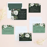 "Climbing Rose" - Wedding Invitations in Leaf by Alethea and Ruth - Invitation Suite