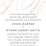 "Twirl Monogram A" - Wedding Invitations in Blush by Ariel Rutland - Close-Up
