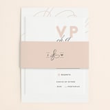 "Twirl Monogram A" - Wedding Invitations in Blush by Ariel Rutland - Assembled