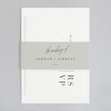 "Stacked date" - Wedding Invitations in Cotton by Amy Kross - Assembled