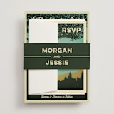 "Mountain View" - Wedding Invitations in Forest by Nam Bourassa - Assembled with Belly Band