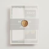 "Mountain View" - Wedding Invitations in Forest by Nam Bourassa - Assembled with Vellum Wrap and Wax Seal