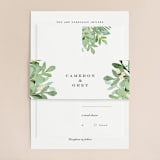 "Leafy ampersand" - Wedding Invitations in Mint Leaf by Jennifer Wick - Assembled