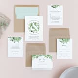 "Leafy ampersand" - Wedding Invitations in Mint Leaf by Jennifer Wick - Invitation Suite