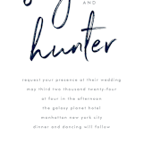 "Funky Names" - Wedding Invitations in Navy by Phrosné Barwood - Close-Up