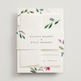 "Spring Wildflowers" - Wedding Invitations in Floral by Mere Paper - Assembled with Belly Band
