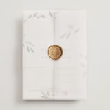 "Spring Wildflowers" - Wedding Invitations in Floral by Mere Paper - Assembled with Vellum Wrap and Wax Seal