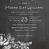 "Chalkboard Flora" - Wedding Invitations in Chalkboard by Snow and Ivy - Close-Up