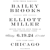 "Downtown" - Wedding Invitations in Onyx by Lauren Chism - Close-Up