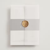 "Sketched Mountains" - Wedding Invitations in Snow by Mere Paper - Assembled with Vellum Wrap and Wax Seal